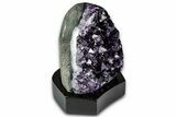 Deep Purple Amethyst Geode With Wood Base - Uruguay #342744-2